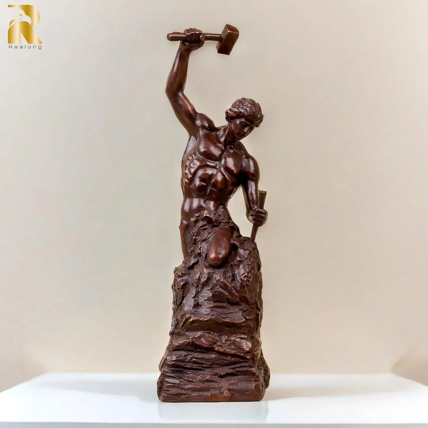 Bronze Self Made Man Sculpture Famous Self Made Man Statue Hot Casting Bronze Art Figurines Home Indoor Decor Collection Gifts