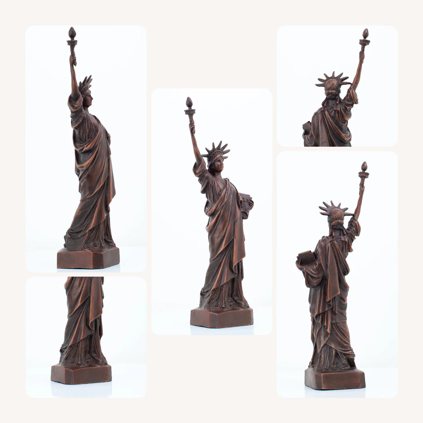 11" Statue of Liberty Bronze Sculpture Statue of Liberty Goddess Figurine Lost-Wax Cast Western Art Handcrafted Home Decoration