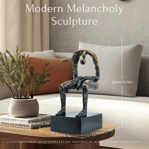 Albert György melancholy man bronze sculpture original new design interior display