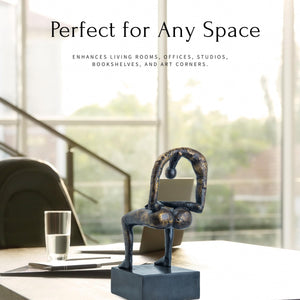 Albert György melancholy man bronze sculpture perfect for any space interior display