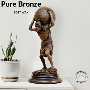 Atlas bronze sculpture decor display living room sofa bright interior