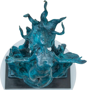 Top perspective of Beethoven Rhapsody abstract bronze sculpture