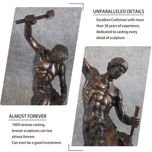 Close-up casting detail of Bobbie Carlyle Self-Made Man bronze statue showing lost-wax craftsmanship