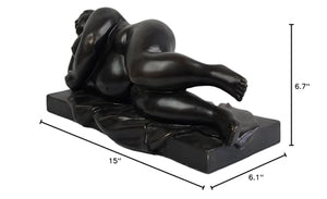 Botero bronze reclining woman statue with size dimensions reference