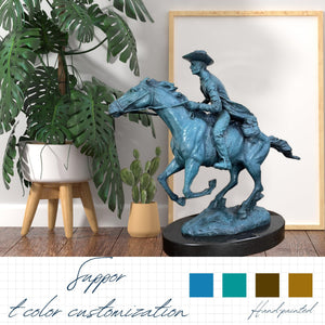 Frederic Remington Bronco Buster bronze statue displayed in modern living room décor