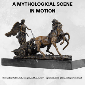 Bronze winged victory chariot sculpture masterful lost wax craftsmanship detail