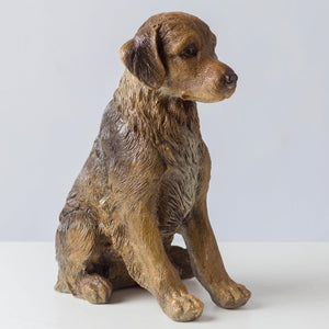 Premium Solid Bronze Golden Retriever Statue - 11" Handcrafted Lost-Wax Casting - Life-like Seated Golden Retriever Sculpture - Heavyweight 12lbs Pure Bronze Art - High-End Gift for Dog Lovers - Bronze - Detail View 5