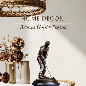 Bronze golfer statue gifts for golf lovers search display desktop reference