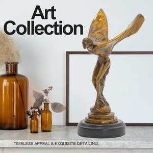 Bronze Spirit of Ecstasy flying lady figurine presented as luxury gift idea with premium packaging