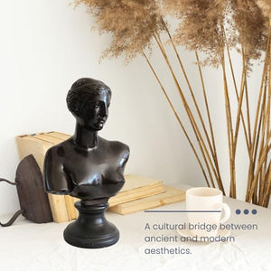 Second view of bronze Venus de Milo bust statue showcasing traditional lost-wax casting technique