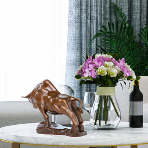 9.5-inch bronze charging bull statue size reference.