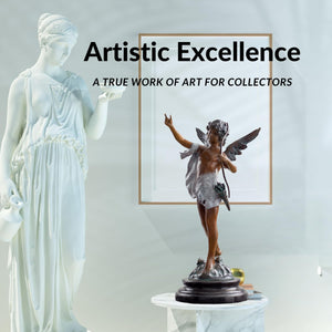 Cupid bronze sculpture artistic excellence fireplace luxury interior display
