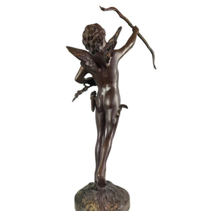 Cupid bronze sculpture colorful teal gold about size chart desk display reference
