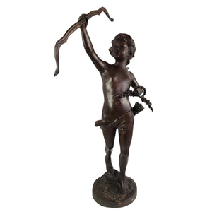 Cupid bronze sculpture colorful teal gold artistic excellence collector display