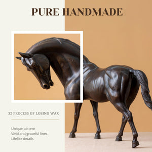 European Andalusian horse bronze sculpture pure handmade craftsmanship black finish detail