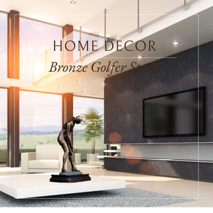 Grand bronze male golfer statue home decor luxury dining room display