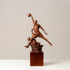20-inch solid red bronze Michael Jordan #23 iconic dunk art piece