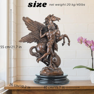 Perseus Pegasus Medusa bronze sculpture size chart 55cm height 40cm width 20kg net weight