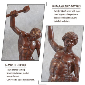 Self-Made Man bronze sculpture large format motivational art display with descriptive text