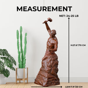 Self-Made Man bronze statue medium version measurement chart with dimensions