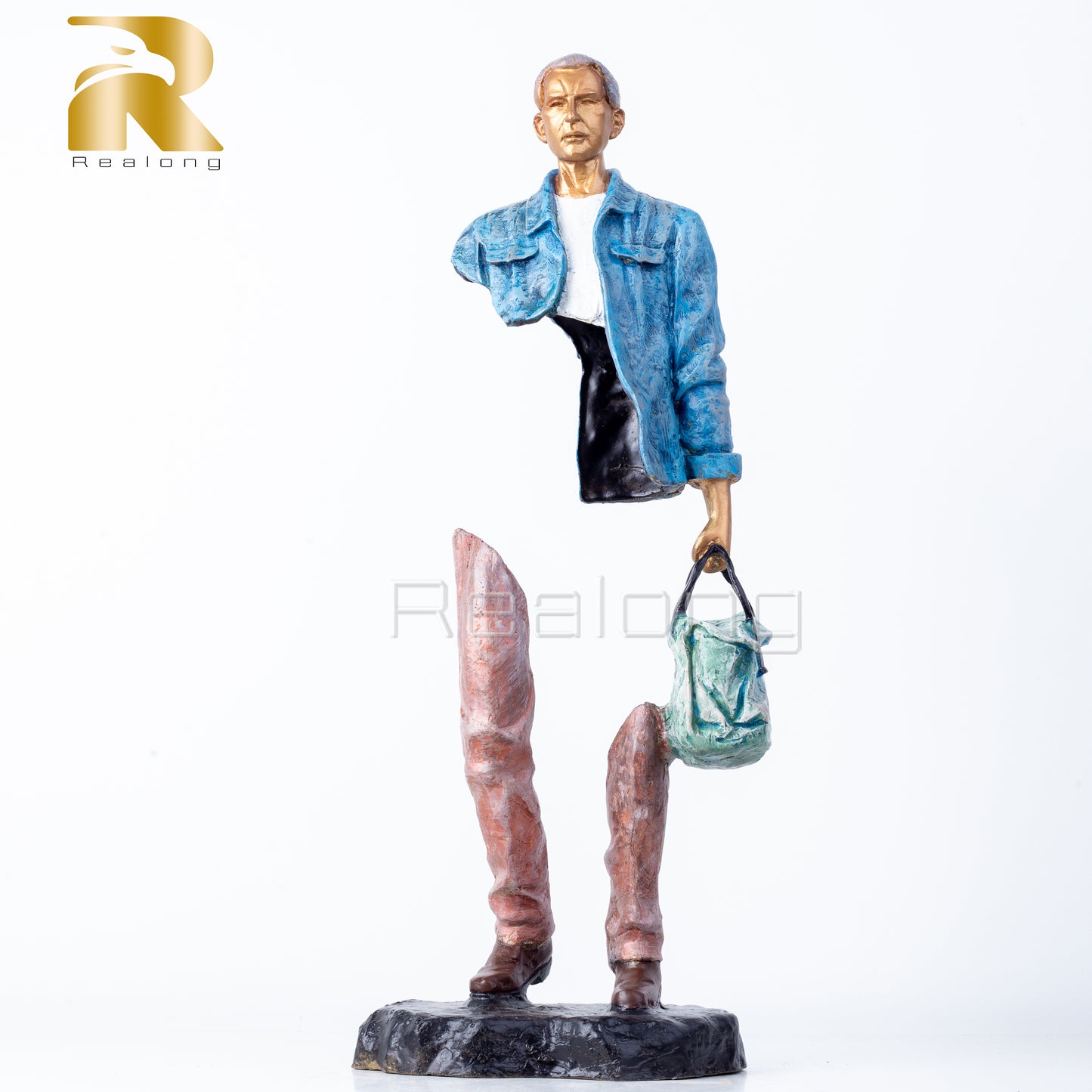 Famous Bruno Catalano Bronze Traveller Sculpture 60cm Bronze Traveler Statue Modern Art Abstract Bronze Crafts For Home Decor