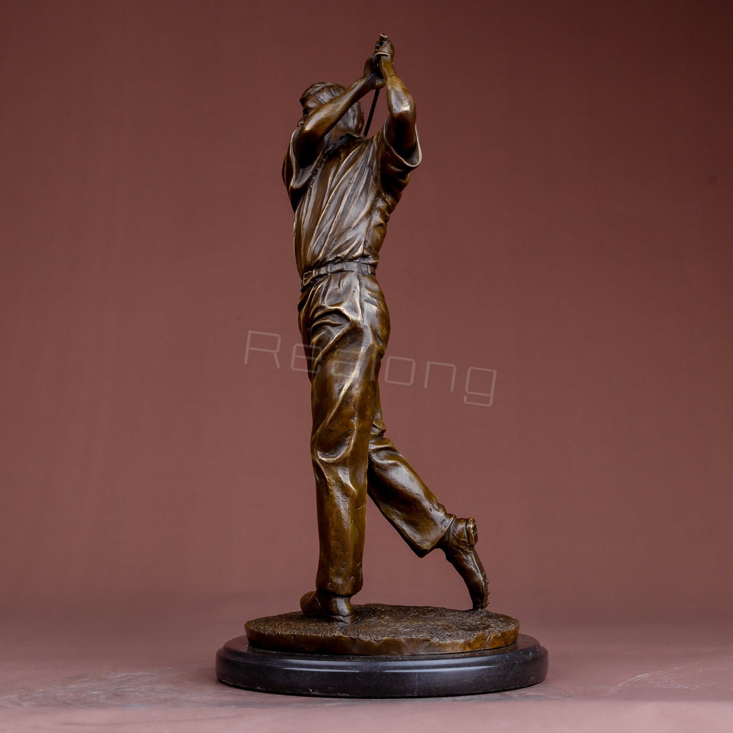 37cm Bronze Golf Man Statue Bronze Golfer Sculpture Bronze Casting Golf Art Crafts For Home Office Decor Ornament Gifts