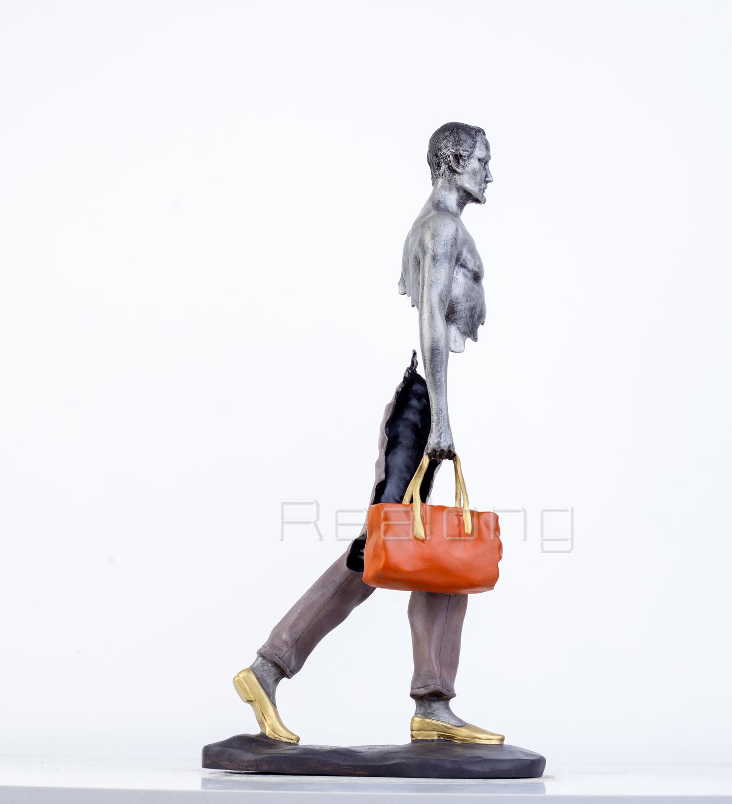 56cm Bronze Travelling Man Sculpture Modern Art Abstract Bronze Traveller Statues Bronze Casting Crafts For Home Decor Gifts