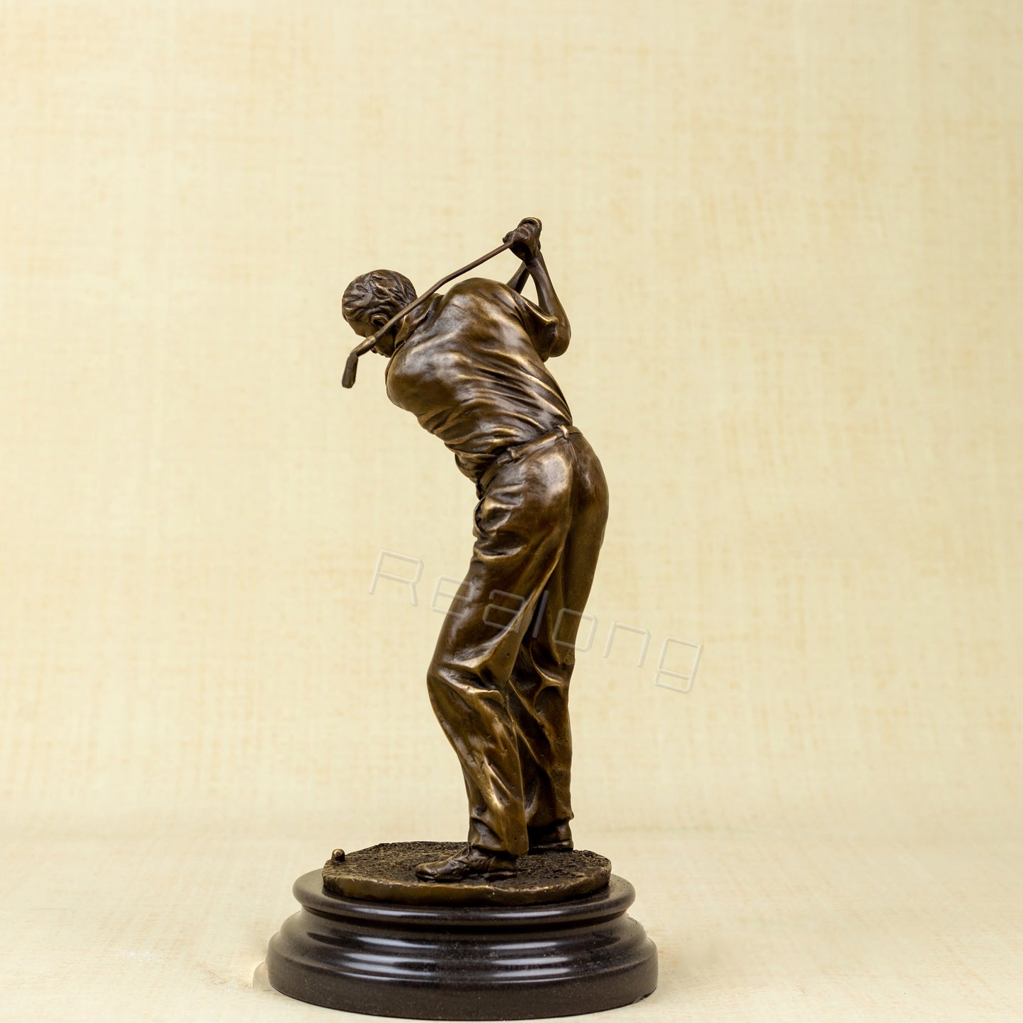 32cm Bronze Golf Man Statue Playing Golf Sculpture Bronze Golfer Art Figurine Bronze Casting Crafts Ornament For Home Decor Gift