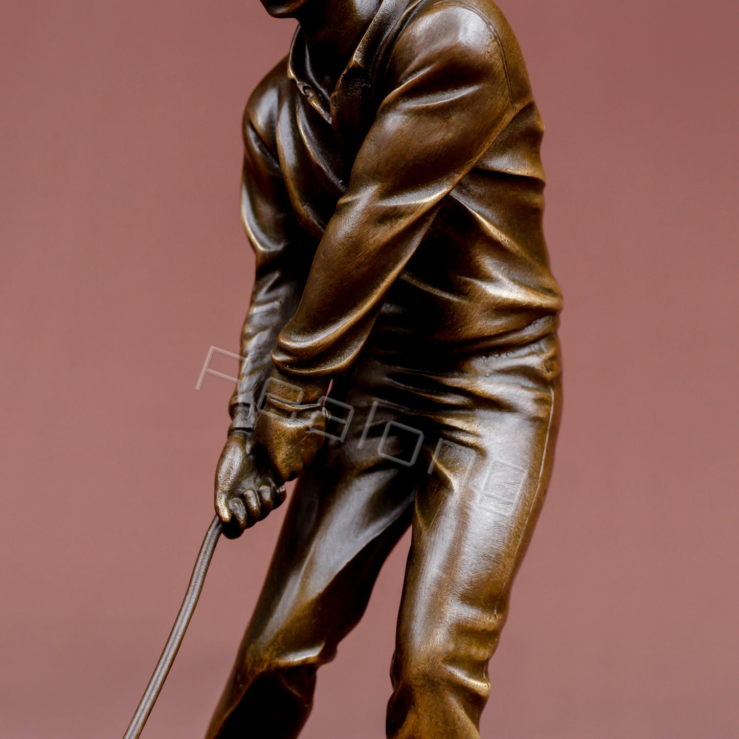 Bronze Golf Man Statue Bronze Golfer Sculpture Office Golf Decor Ornament Bronze Art Crafts Gifts