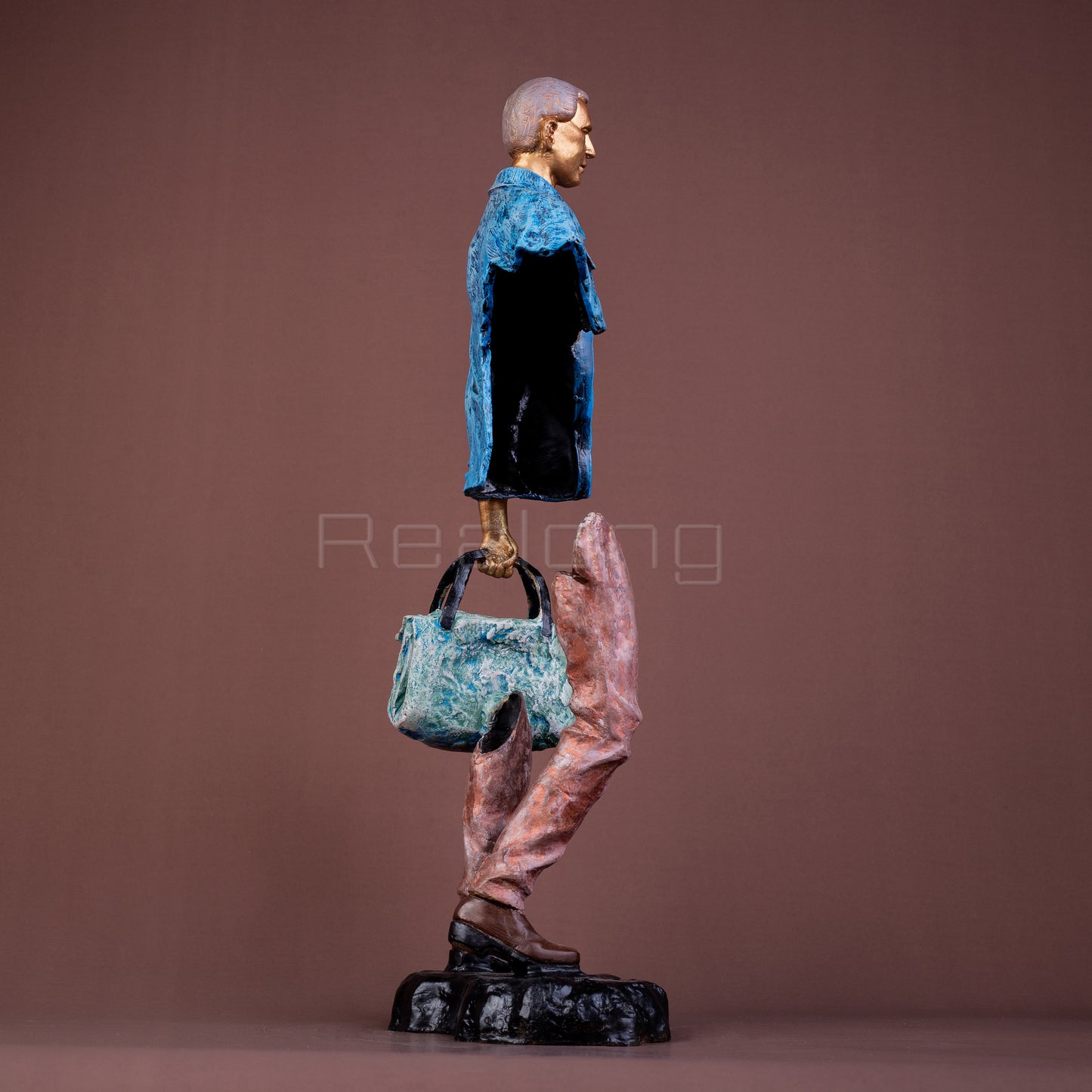 Famous Bruno Catalano Bronze Traveller Sculpture 60cm Bronze Traveler Statue Modern Art Abstract Bronze Crafts For Home Decor