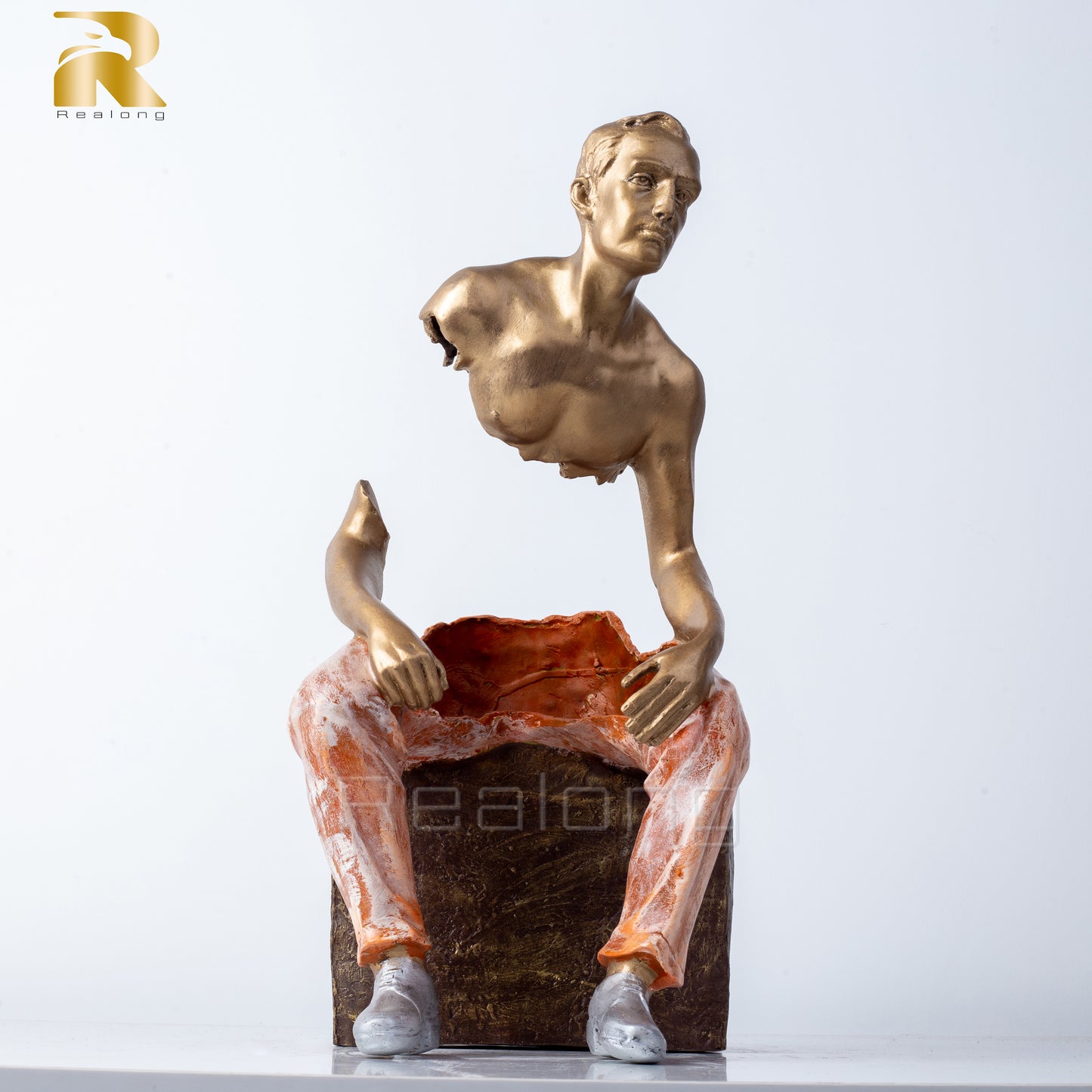 40cm Bronze Travelling Man Statue Abstract Bronze Traveller Sculpture Modern Art Crafts For Home Hotel Decoration Ornament Gifts
