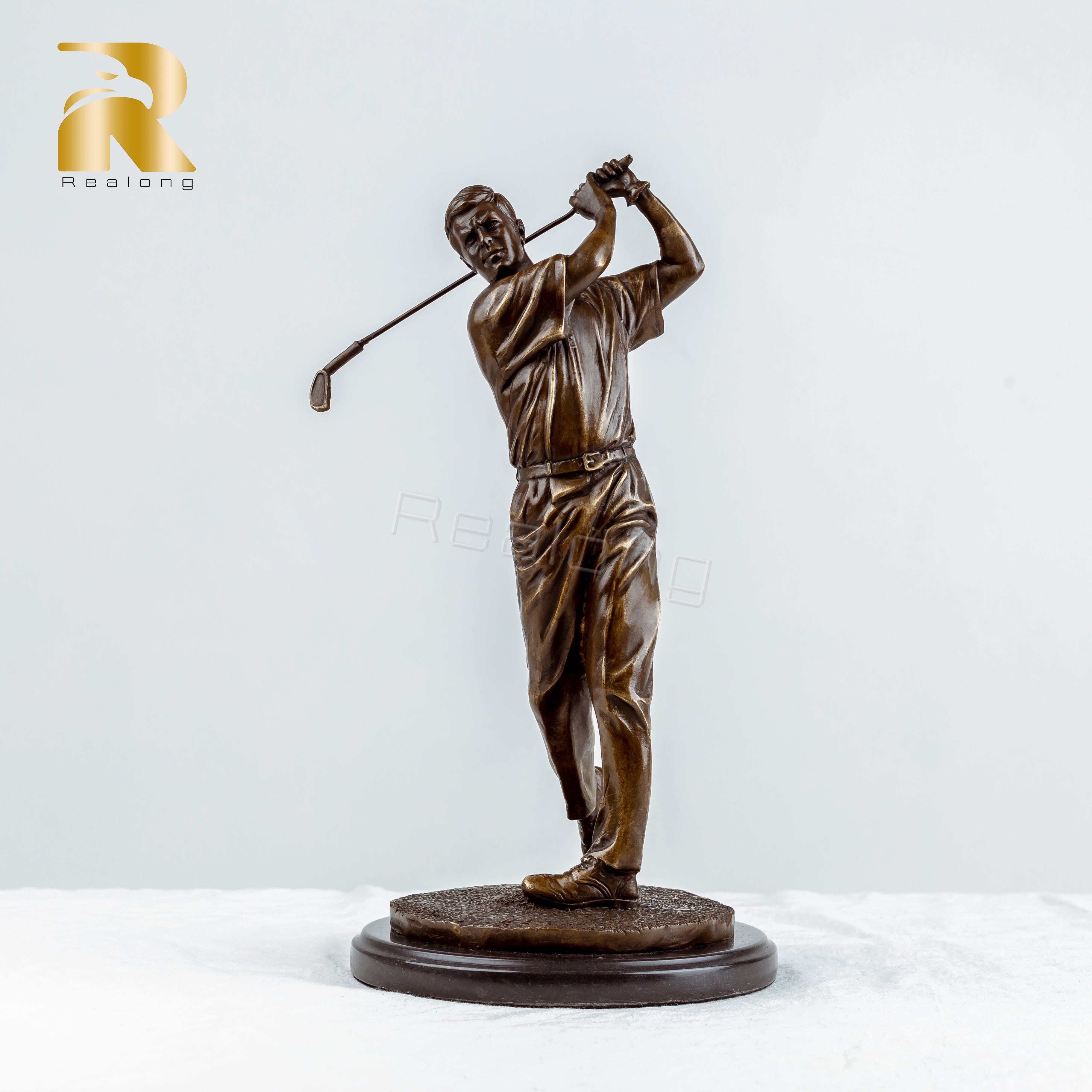 37cm Bronze Golf Man Statue Bronze Golfer Sculpture Bronze Casting Golf Art Crafts For Home Office Decor Ornament Gifts
