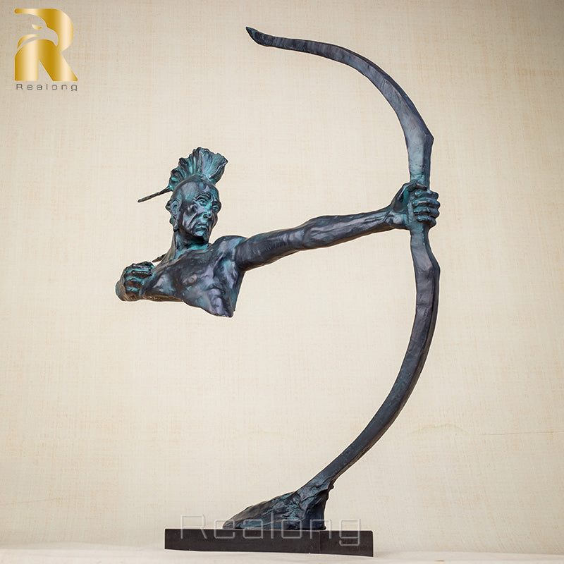 Bronze Abstract Archer Statues Bronze Warrior Remington Sculpture Large Modern Art Bronze Art Crafts For Home Hotel Decor Gifts
