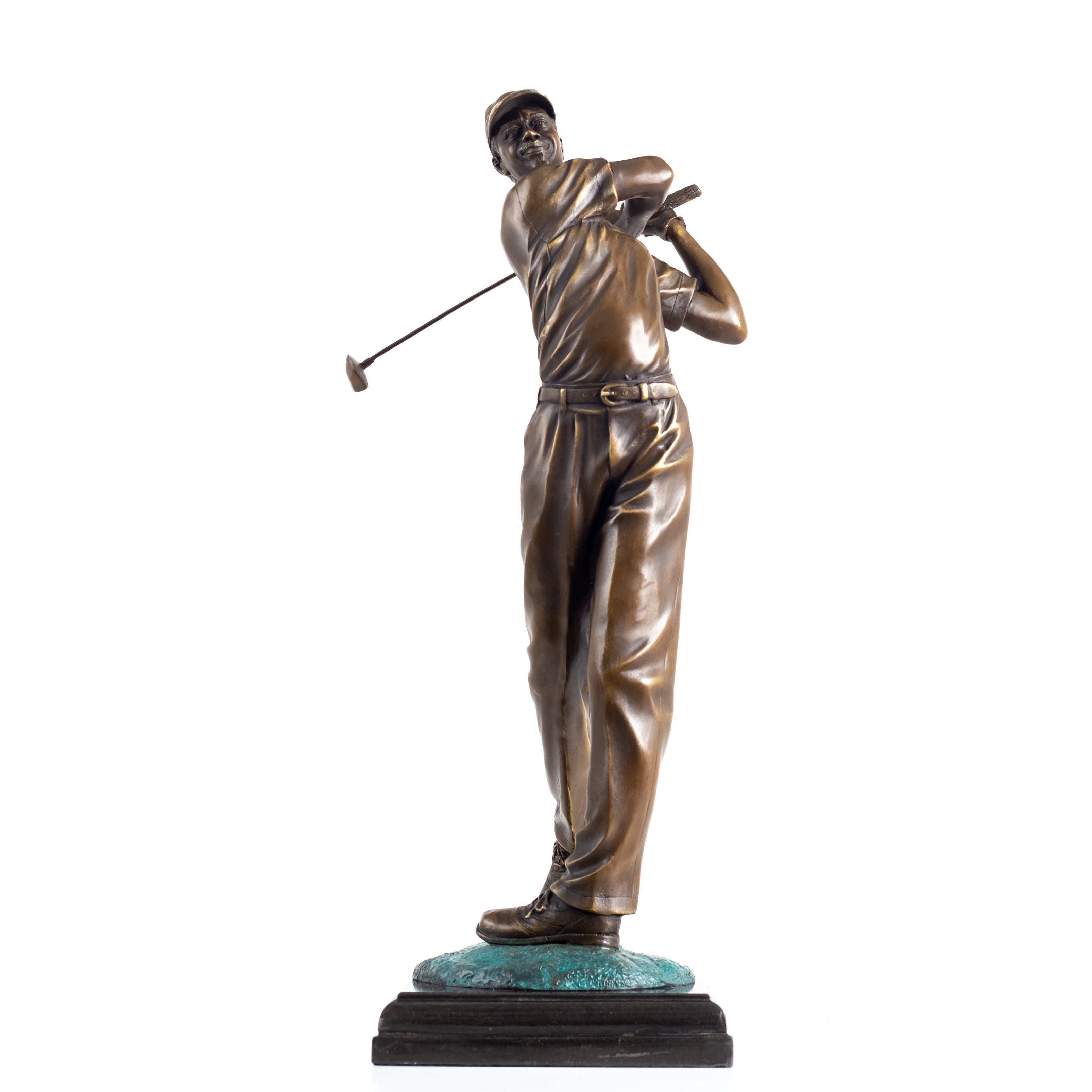 58cm Bronze Golf Man Statue Playing Golf Sculpture Bronze Golfer Art Figurine Bronze Casting Crafts Ornament For Home Decor Gift