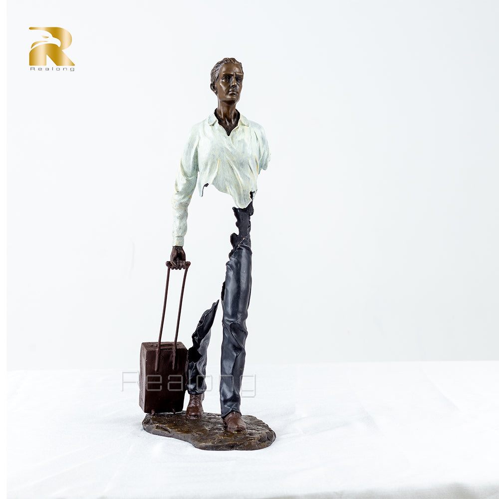 Famous Bruno Catalano Bronze Traveller Sculpture The Traveller Man Statue Classic Art Craft For Home Hotel Decor luxurious Gifts