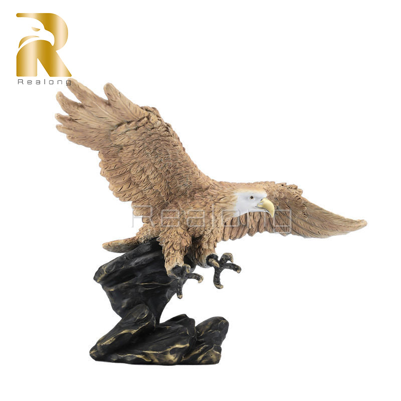 Pure Bronze Casting Eagle Taking Flight Statue 35cm High Large Animal Wild Life Birds Hawk Eagle Sculpture Collectible Figurine