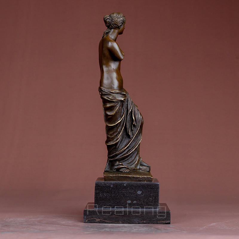 Bronze Ancient Greece Venus Sculpture Bronze Bust of Venus Statue With Marble Base For Home Decor Gifts Classical Ornament Craft