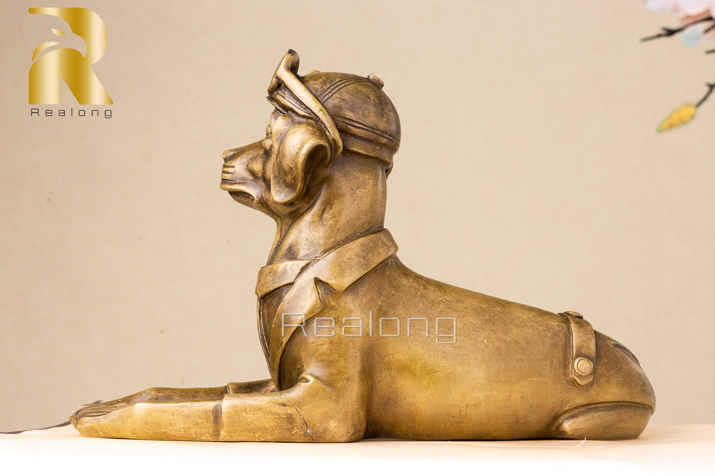 DOG STATUE BRZONE SCULPTURE TD6-350
