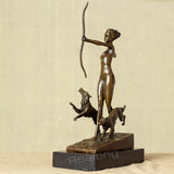 Bronze Hunting Goddess Sculpture Bronze Hunting Goddess Statue Mythology Art Crafts For Home Decor Gifts Ornament Craft