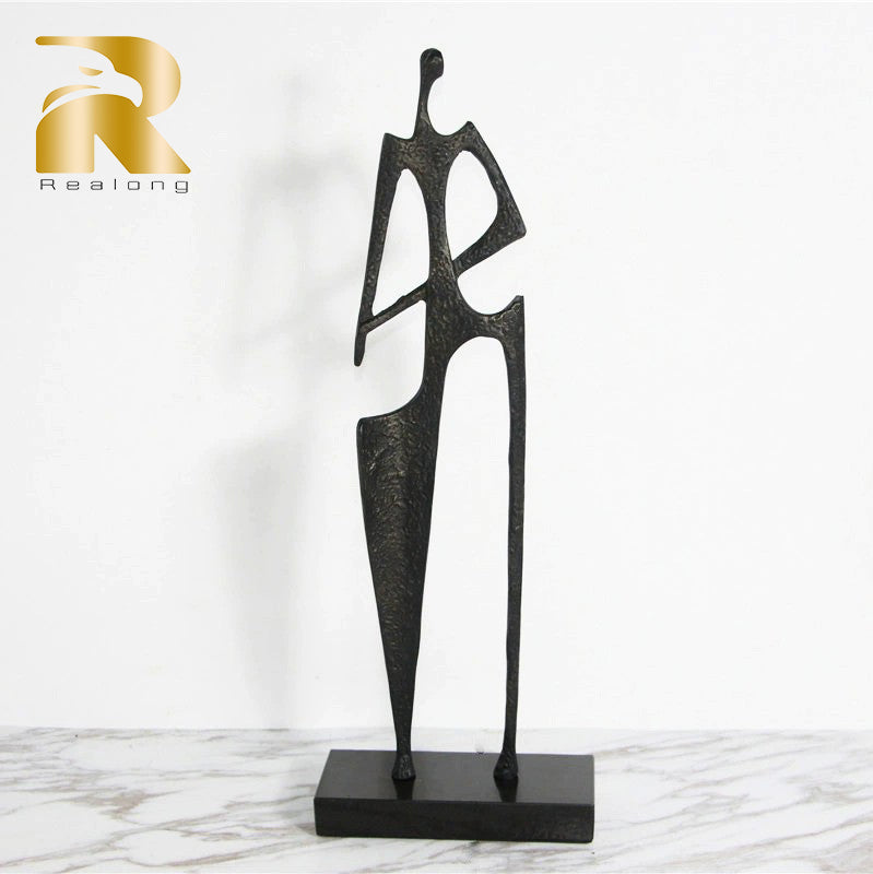 Abstract Figures Statues And Sculptures Handmade Crafts Character Statue Walking Man Metal Sculpture For Home Hotel Office Decor