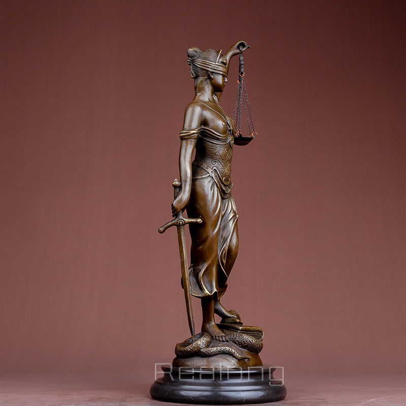 Bronze Lady Justice Statue With Scales Bronze Goddess of Justice Sculpture Mythology Bronze Statues For Home Decor Craft Gifts