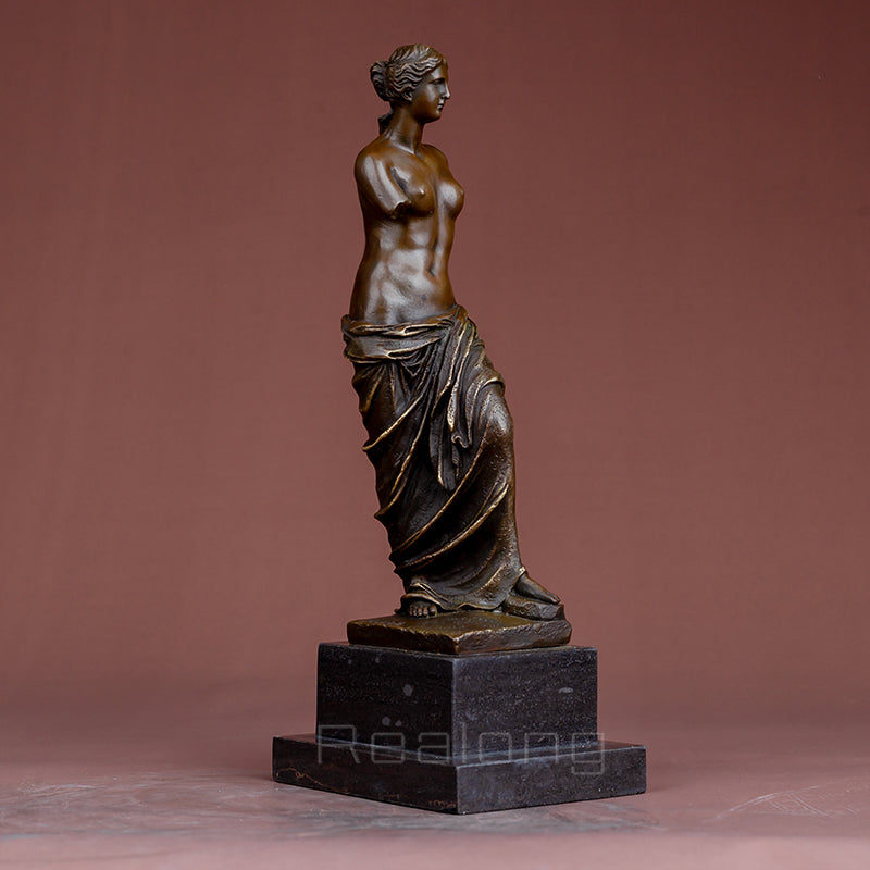 Bronze Ancient Greece Venus Sculpture Bronze Bust of Venus Statue With Marble Base For Home Decor Gifts Classical Ornament Craft