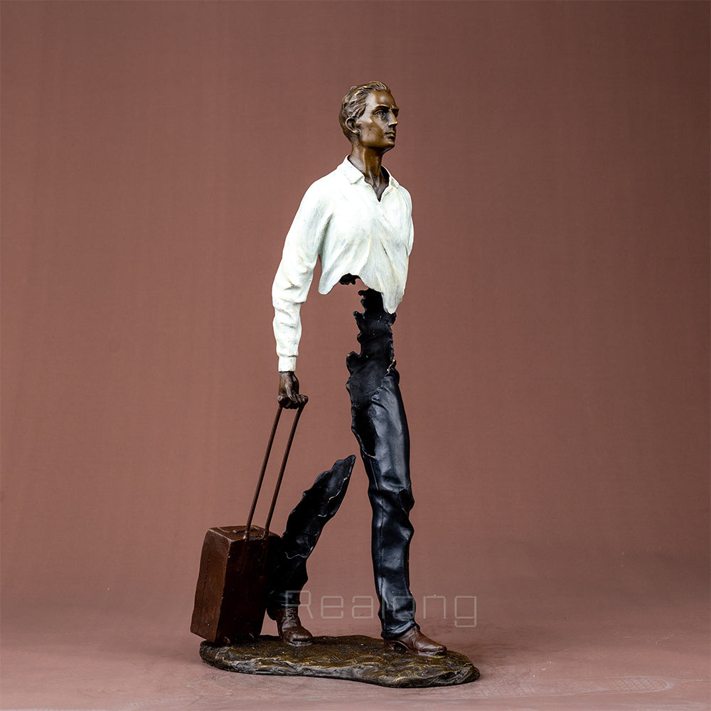Famous Bruno Catalano Bronze Traveller Sculpture The Traveller Man Statue Classic Art Craft For Home Hotel Decor luxurious Gifts