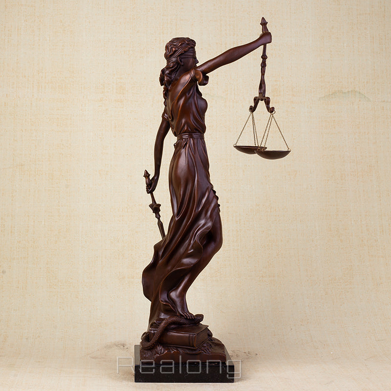 Bronze Lady Justice Statue With Scales Bronze Goddess of Justice Sculpture Mythology Bronze Statues For Home Decor Craft Gifts