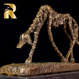 Bronze Dog Statue Abstract Dog Sculpture Classical Giacometti Art Reproduction Skeleton Animal Statue For Home Decor Collection