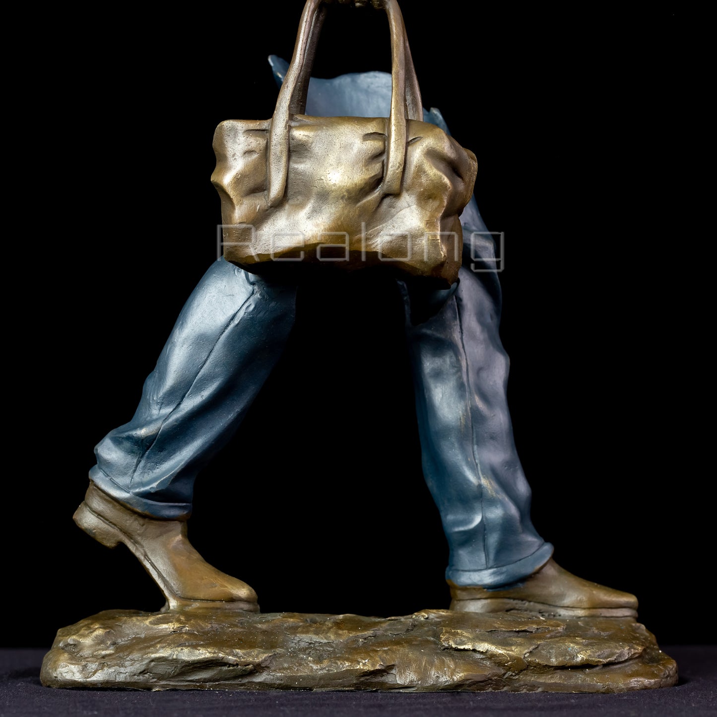 56cm Bronze Traveller Sculpture Abstract Bronze Travelling Man Statue Sculpture For Home Decor Ornament Art Craft Luxury Gifts