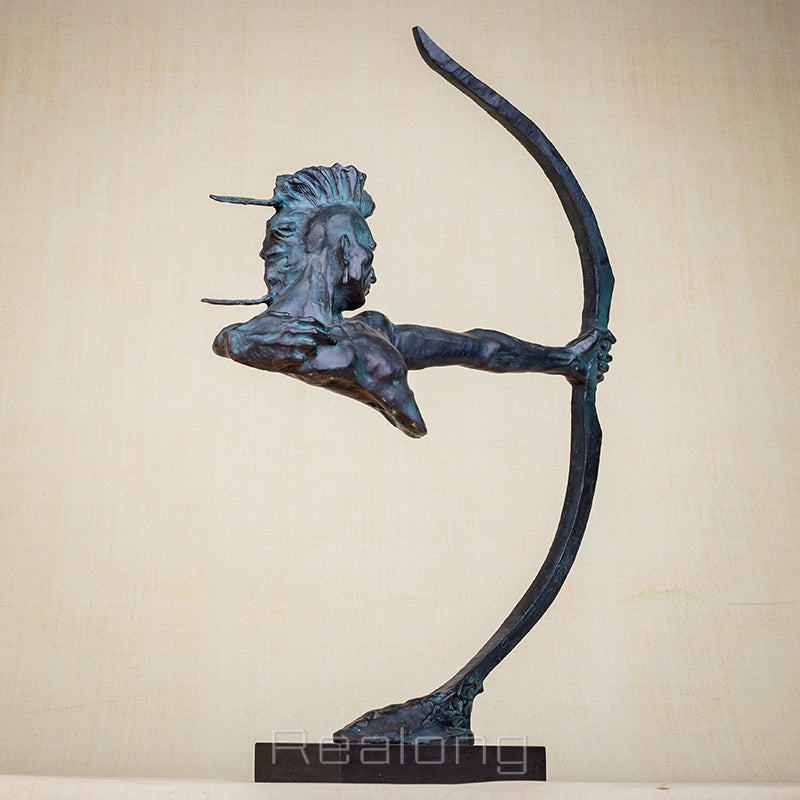 Bronze Abstract Archer Statues Bronze Warrior Remington Sculpture Large Modern Art Bronze Art Crafts For Home Hotel Decor Gifts
