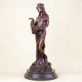 62cm Bronze Tyche Statue Goddess Of Wealth Tyche Fortuna Sculpture Large Fate and Fortune Lady Luck Art Crafts Home Decor Gifts