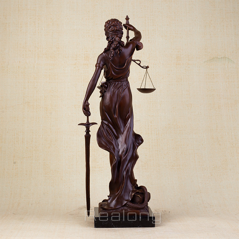 Bronze Lady Justice Statue With Scales Bronze Goddess of Justice Sculpture Mythology Bronze Statues For Home Decor Craft Gifts