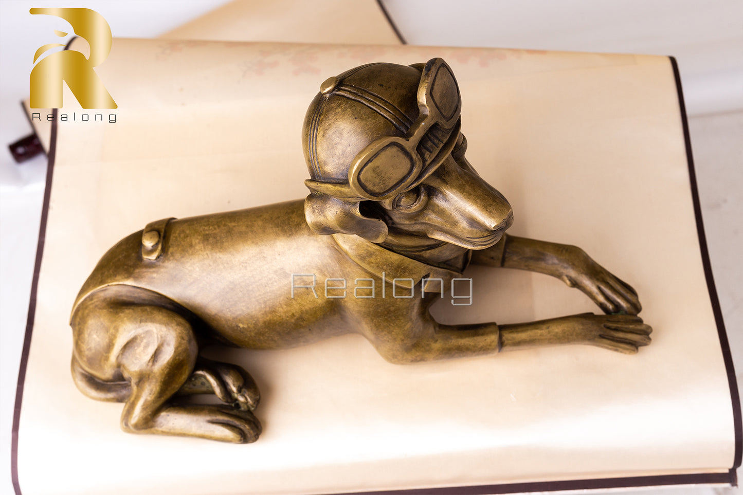 DOG STATUE BRZONE SCULPTURE TD6-350